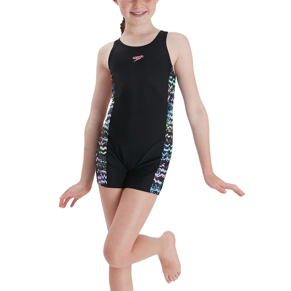 Speedo  Print Digi Panel Leaderback Çocuk Yüzücü Mayosu