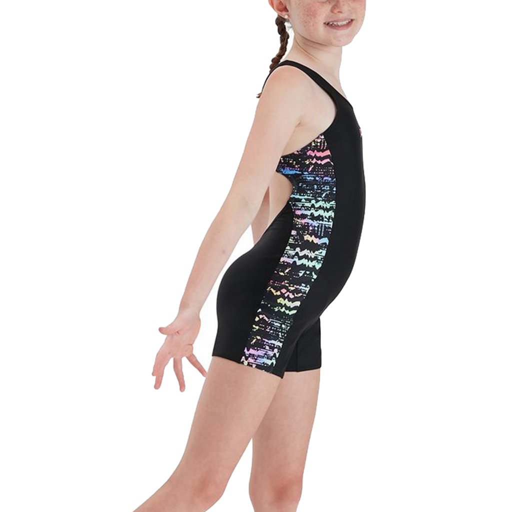 Speedo  Print Digi Panel Leaderback Çocuk Yüzücü Mayosu
