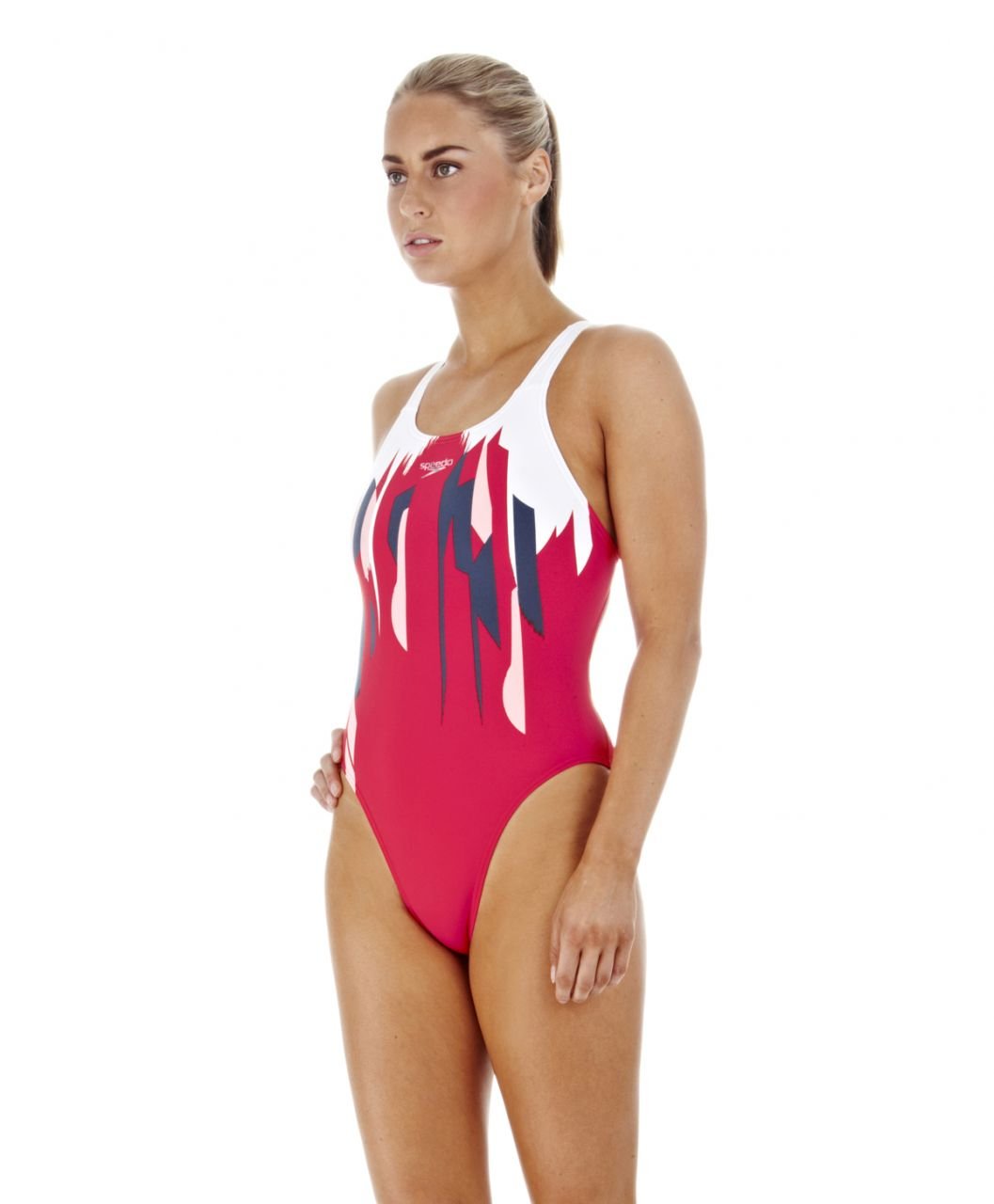 Speedo Divepower Endurance+ Kadın Yüzücü Mayosu - Kırmızı/Pembe