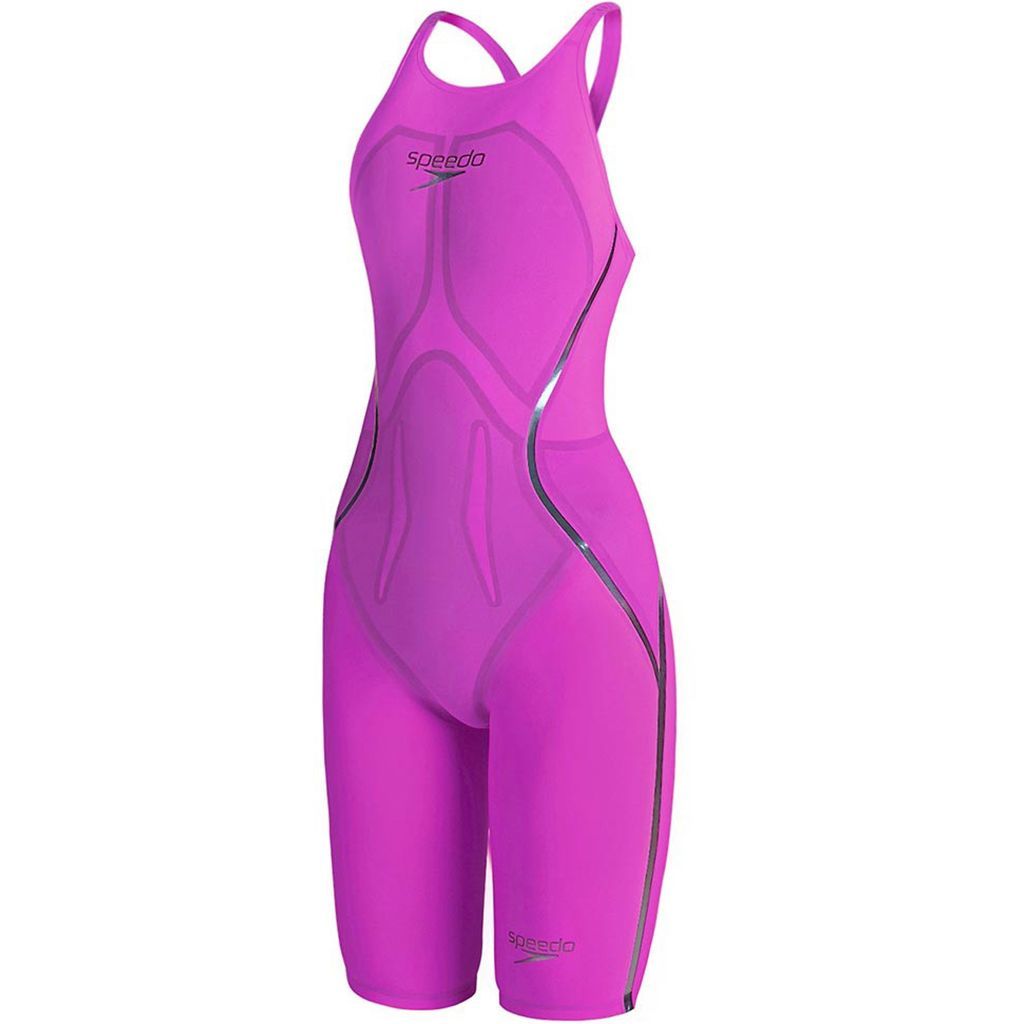 Speedo Lzr Racer X Sırtı Açık Bayan Yarış Mayosu - Mor/Altın