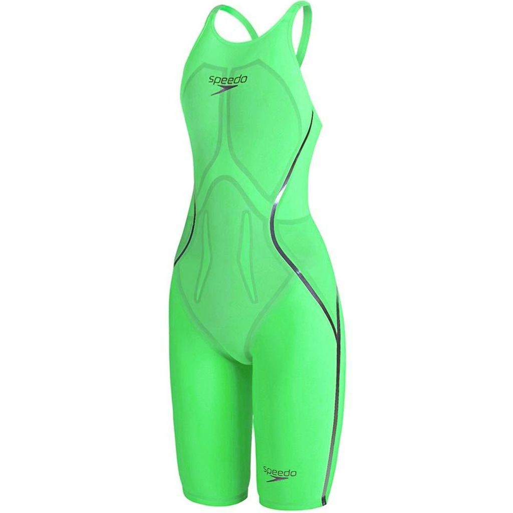 Speedo Lzr Racer X Sırtı Açık Bayan Yarış Mayosu - Yeşil/Mor