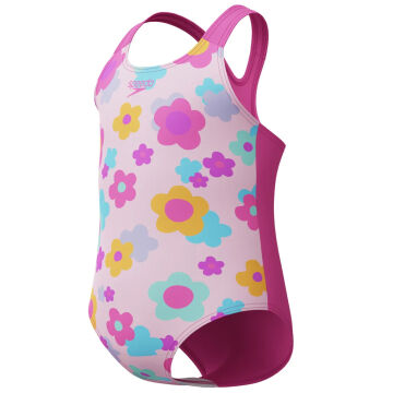 Speedo Print Racerback Kız Çocuk Yüzücü Mayosu
