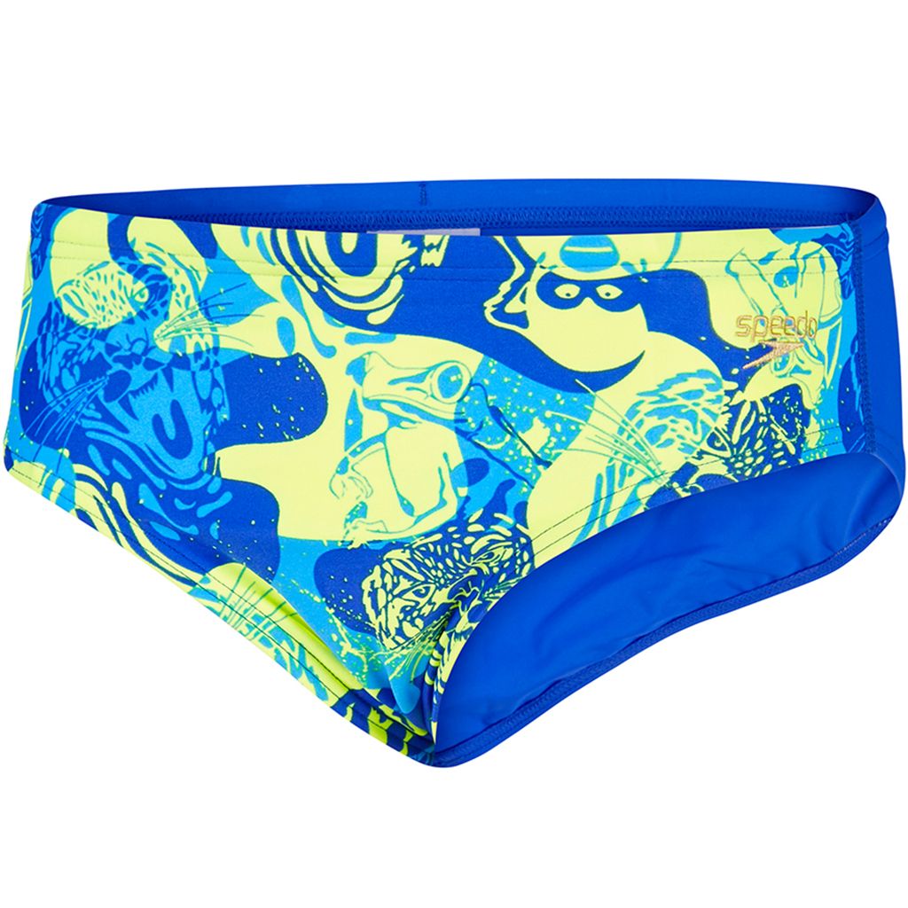 Speedo Endurance 10 Erkek Çocuk Slip Yüzücü Mayosu - Mavi/Yeşil