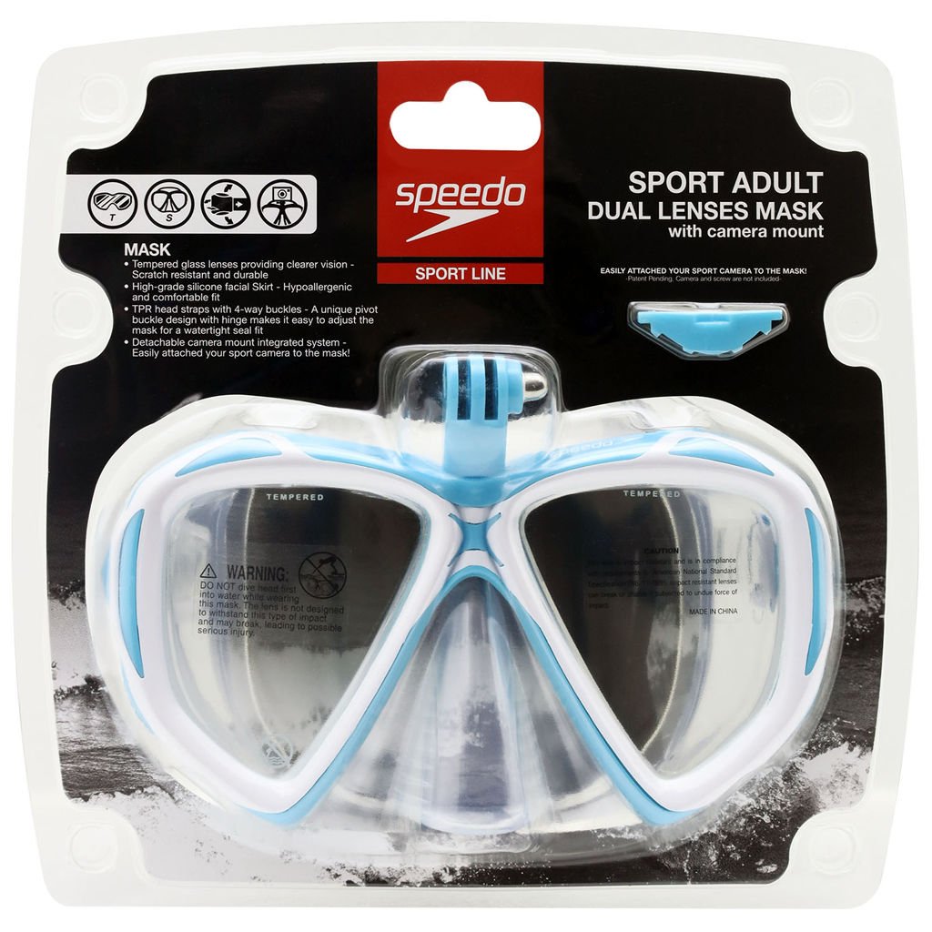 Speedo Adult Çift Lensli Çocuk Yüzücü Maskesi