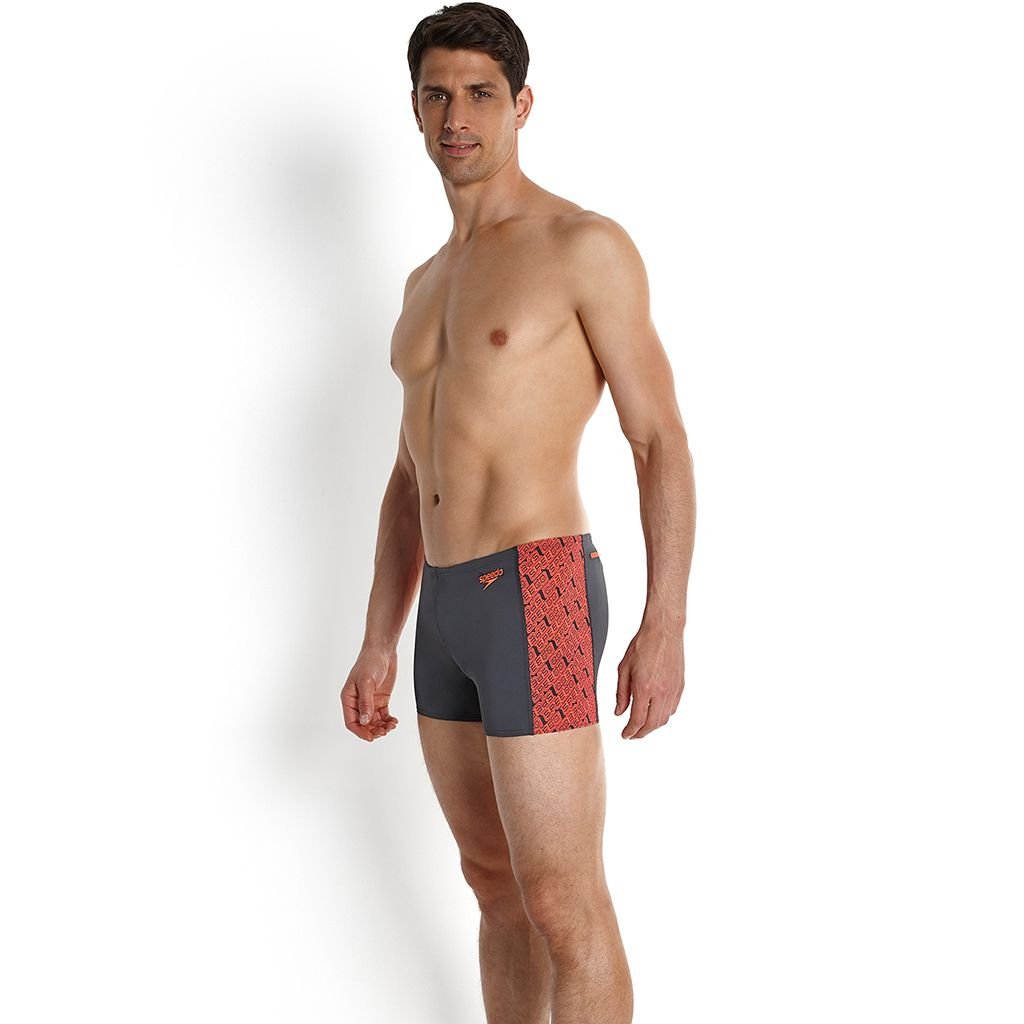 Speedo Endurance Plus Erkek Aquashort Yüzücü Mayosu - Siyah/Kırmızı