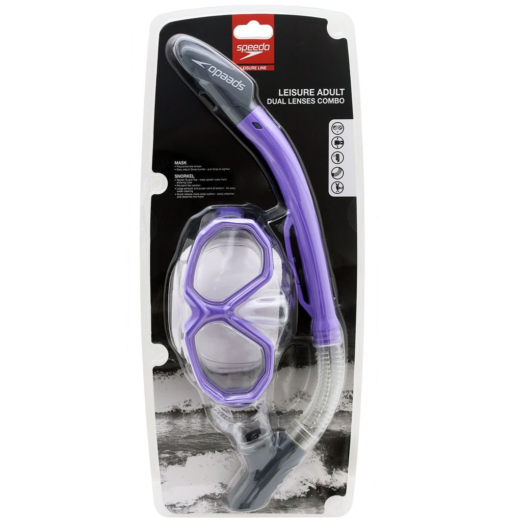Speedo Adult Çift Lensli Yüzücü Maskesi & Şnorkel Seti
