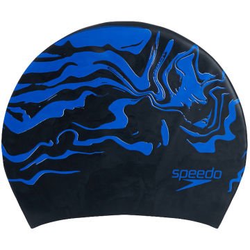 Speedo  Print Uzun Saç Silikon Yüzücü Bonesi