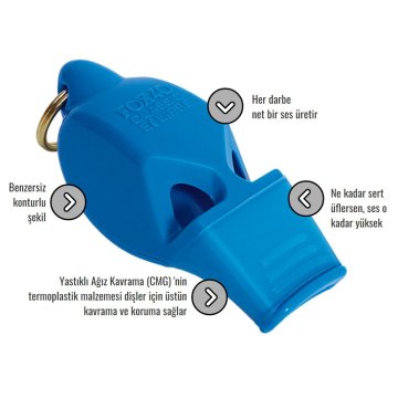 Fox40 Eclipse Cmg Safety İpli Hakem Antrenör Düdüğü