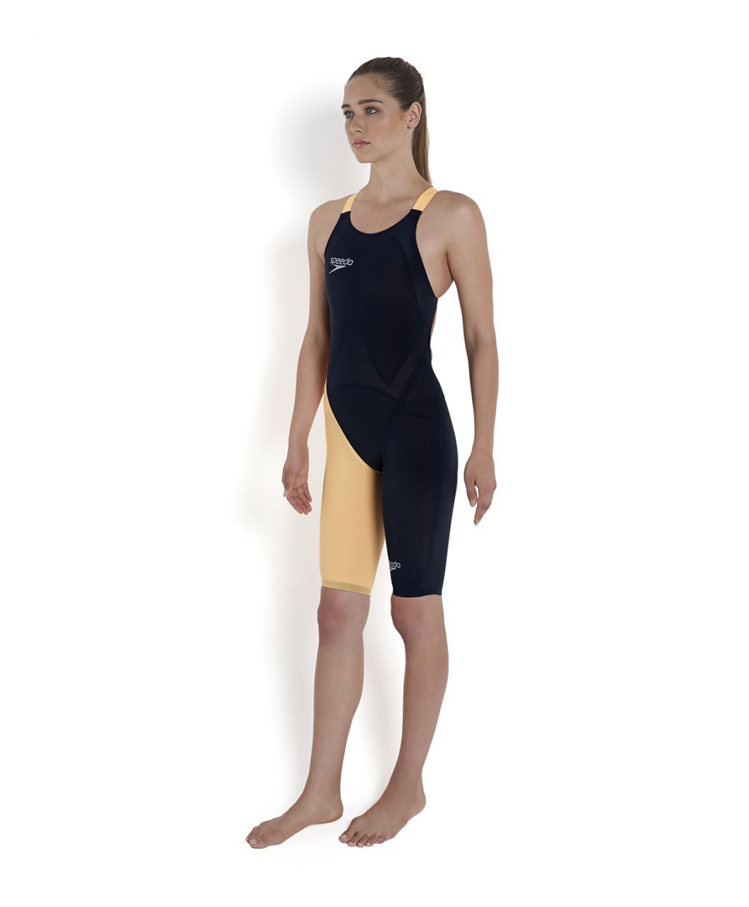 Speedo Lzr Racer ELite 2 Openback Kneeskın - Laci/Turuncu