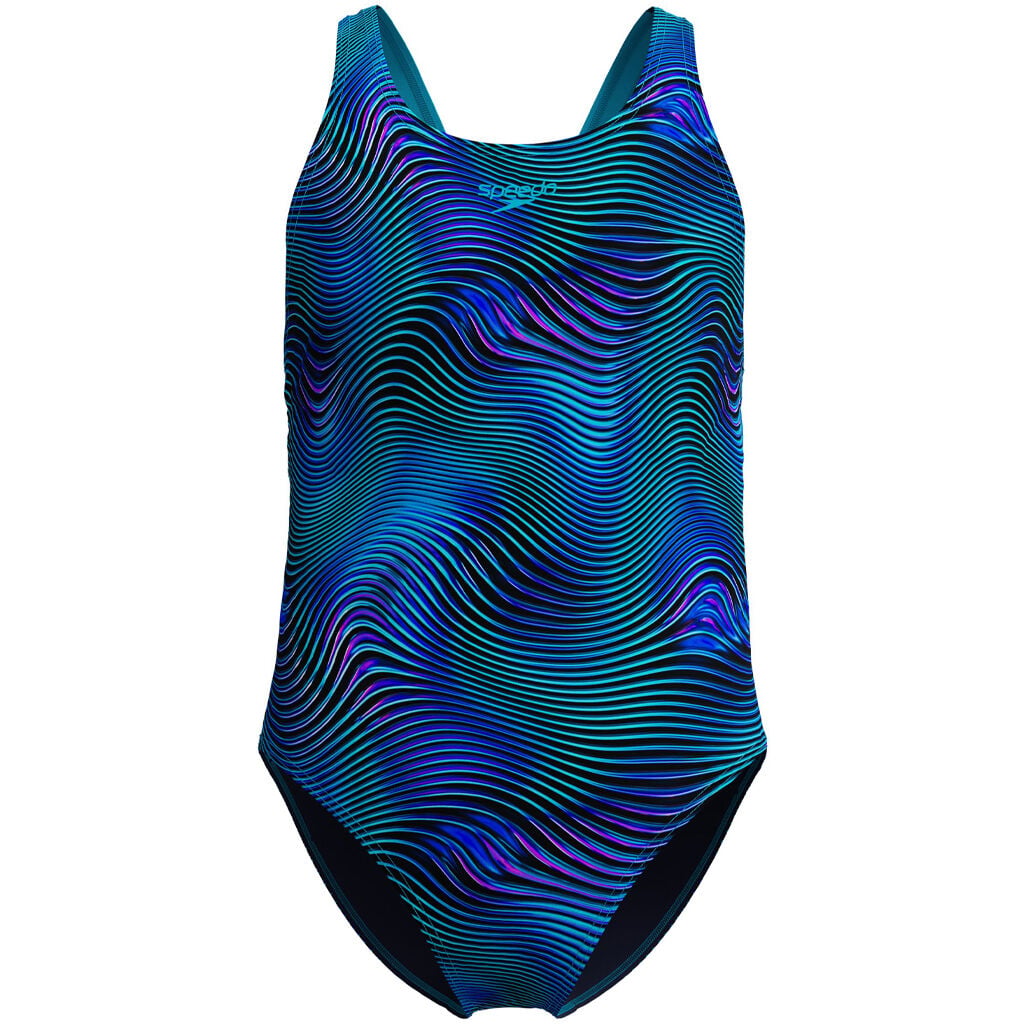 Speedo Allover Print Leaderback Kız Çocuk Yüzücü Mayosu
