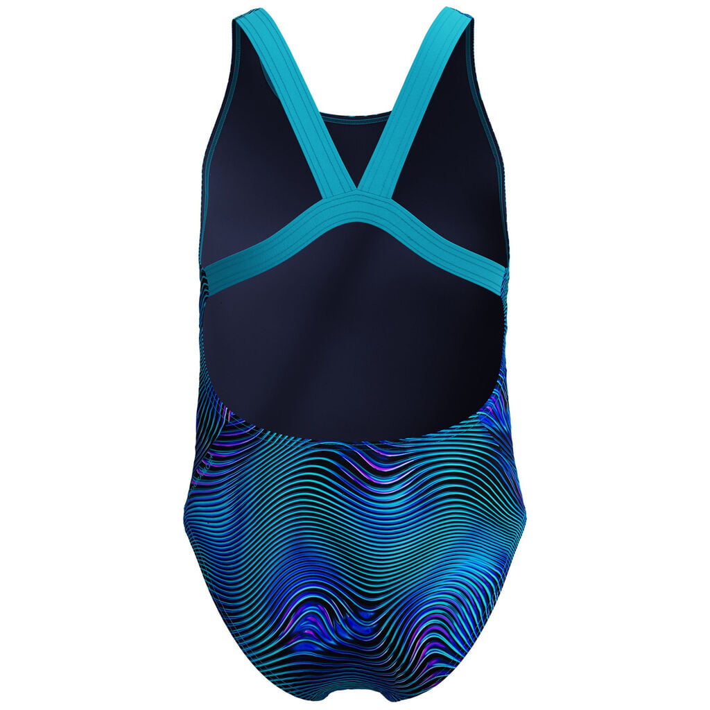 Speedo Allover Print Leaderback Kız Çocuk Yüzücü Mayosu