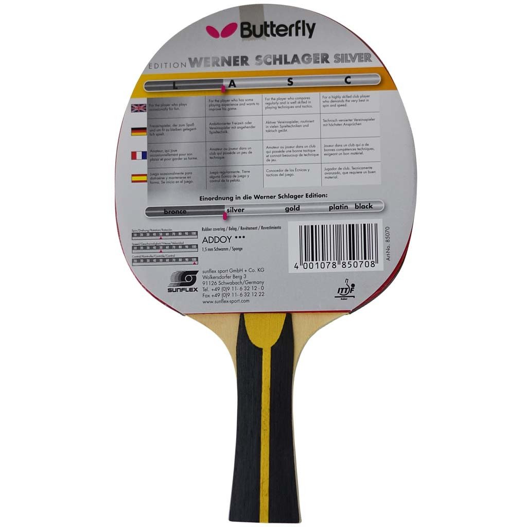 Butterfly Werner Schlager Silver Masa Tenisi Raketi 85070