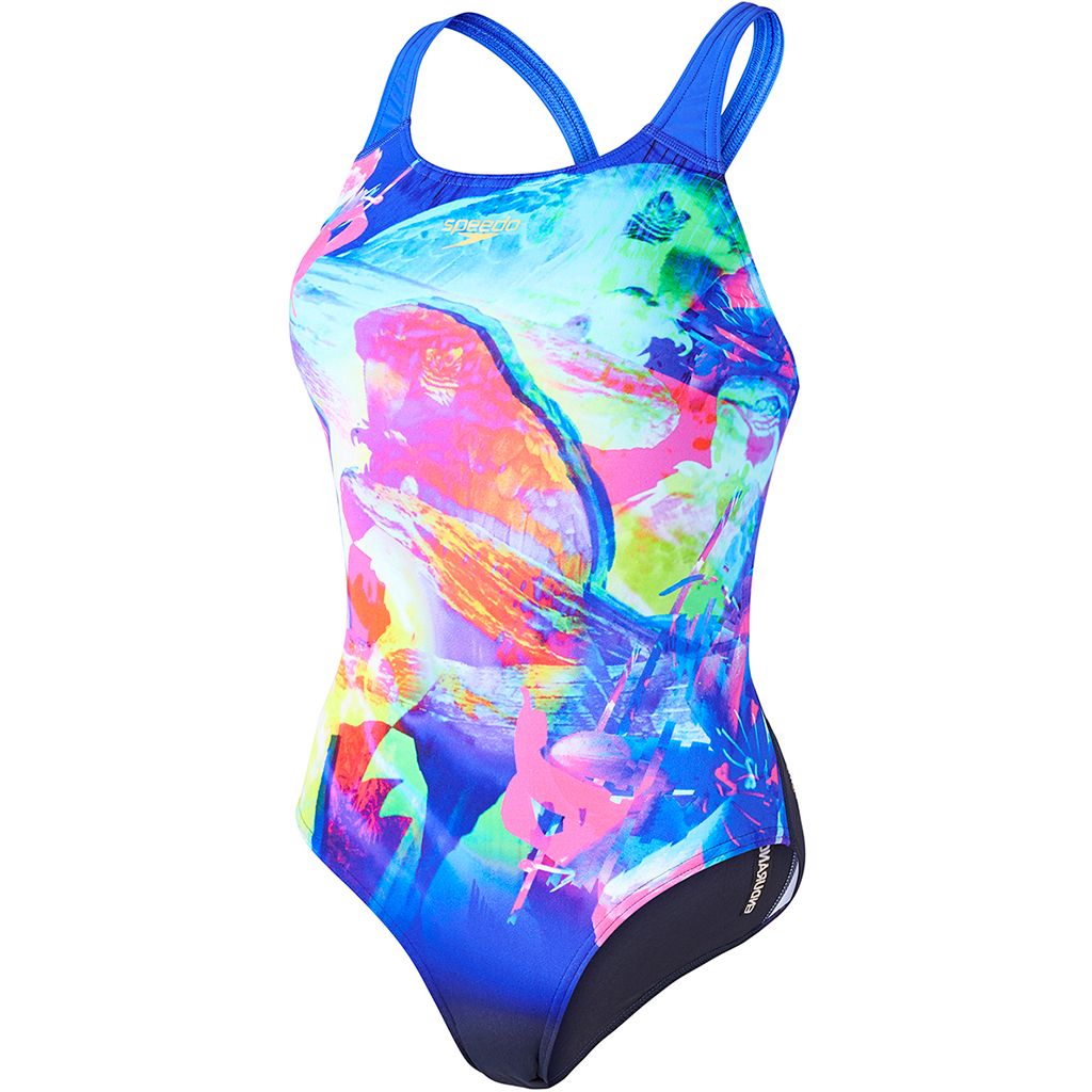 Speedo Endurance Plus Bayan Yüzücü Mayosu - Mavi/Gri