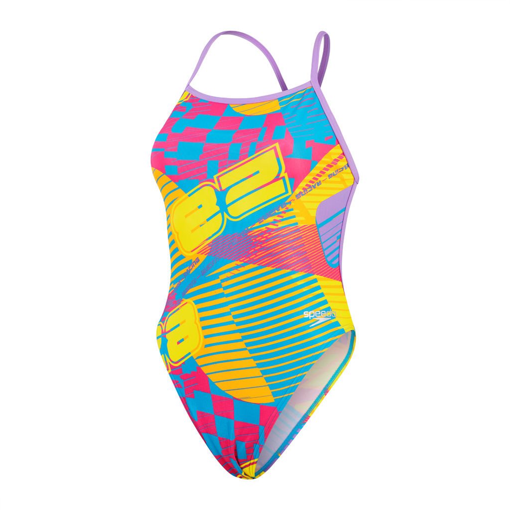 Speedo Allover Digital V Back Kadın Yüzücü Mayosu