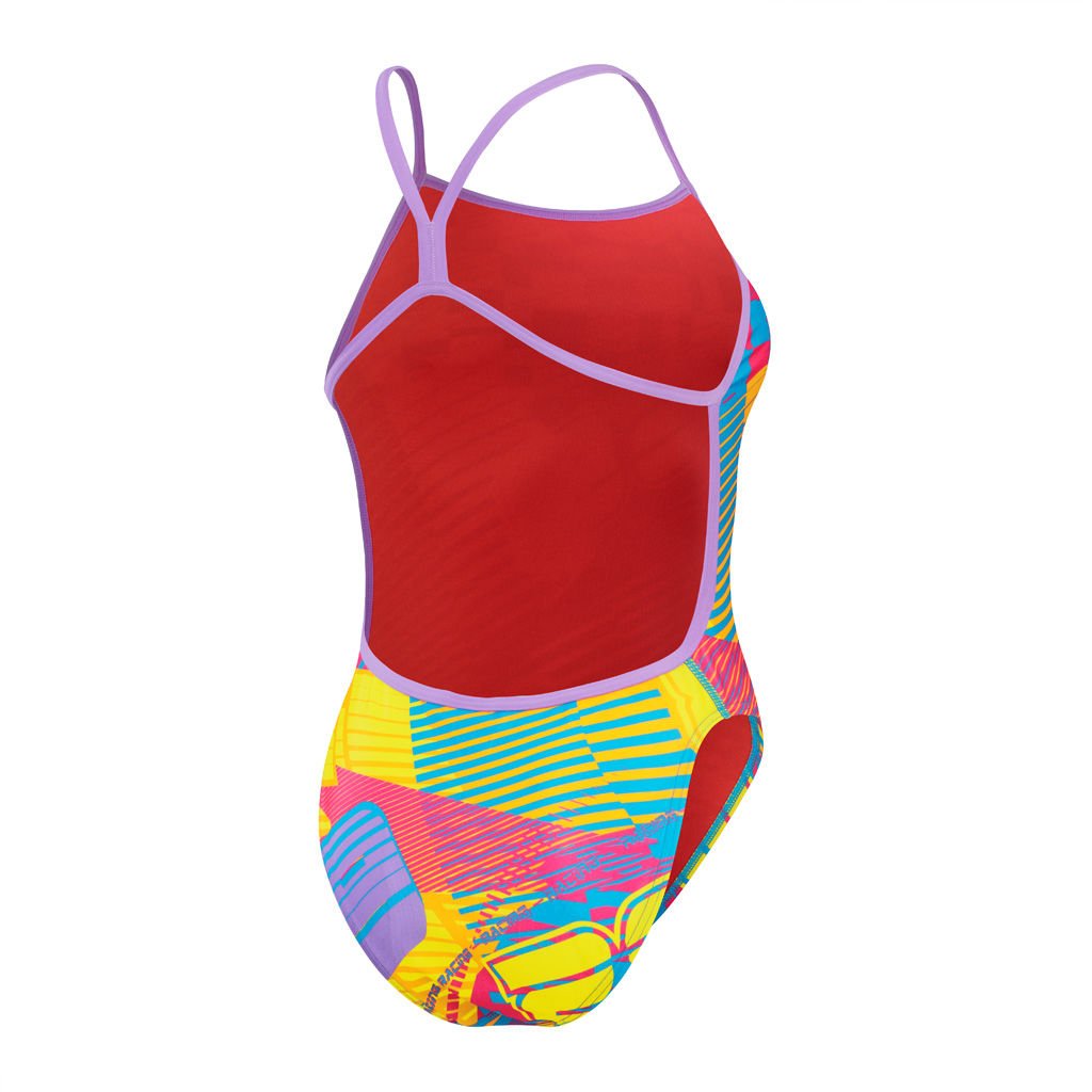Speedo Allover Digital V Back Kadın Yüzücü Mayosu