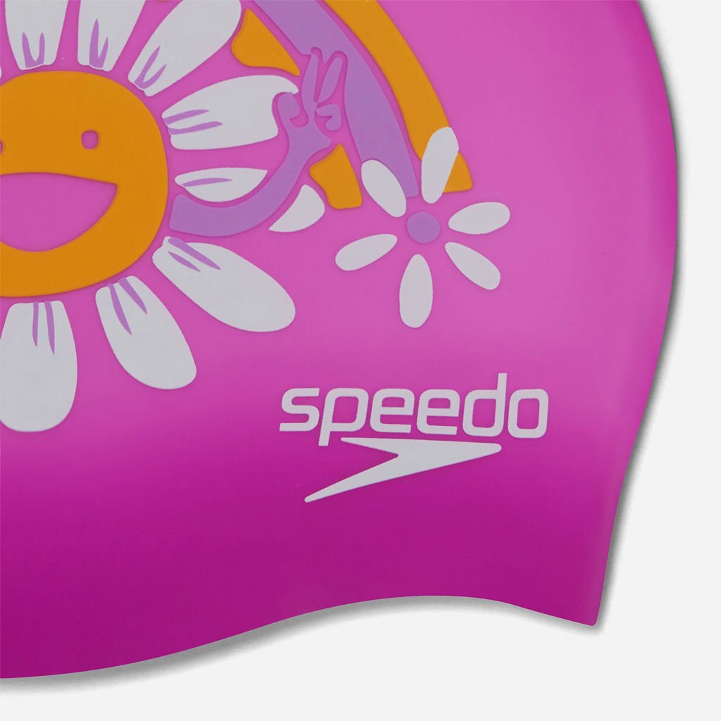 Speedo Slogan Print Silikon Yüzücü Bonesi