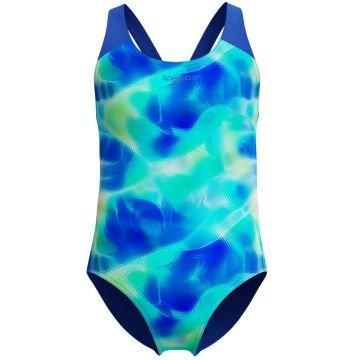 Speedo Allover Print Splashback Kız Çocuk Yüzücü Mayosu