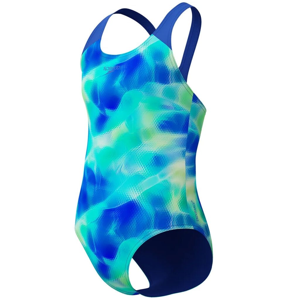 Speedo Allover Print Splashback Kız Çocuk Yüzücü Mayosu