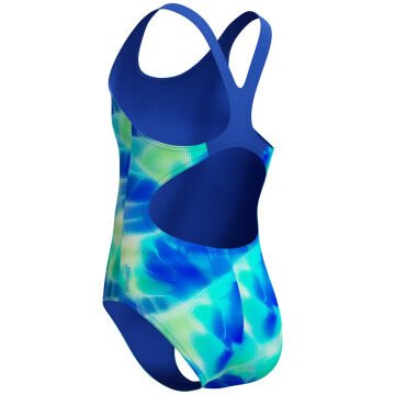Speedo Allover Print Splashback Kız Çocuk Yüzücü Mayosu
