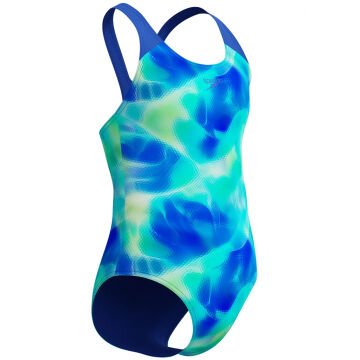 Speedo Allover Print Splashback Kız Çocuk Yüzücü Mayosu