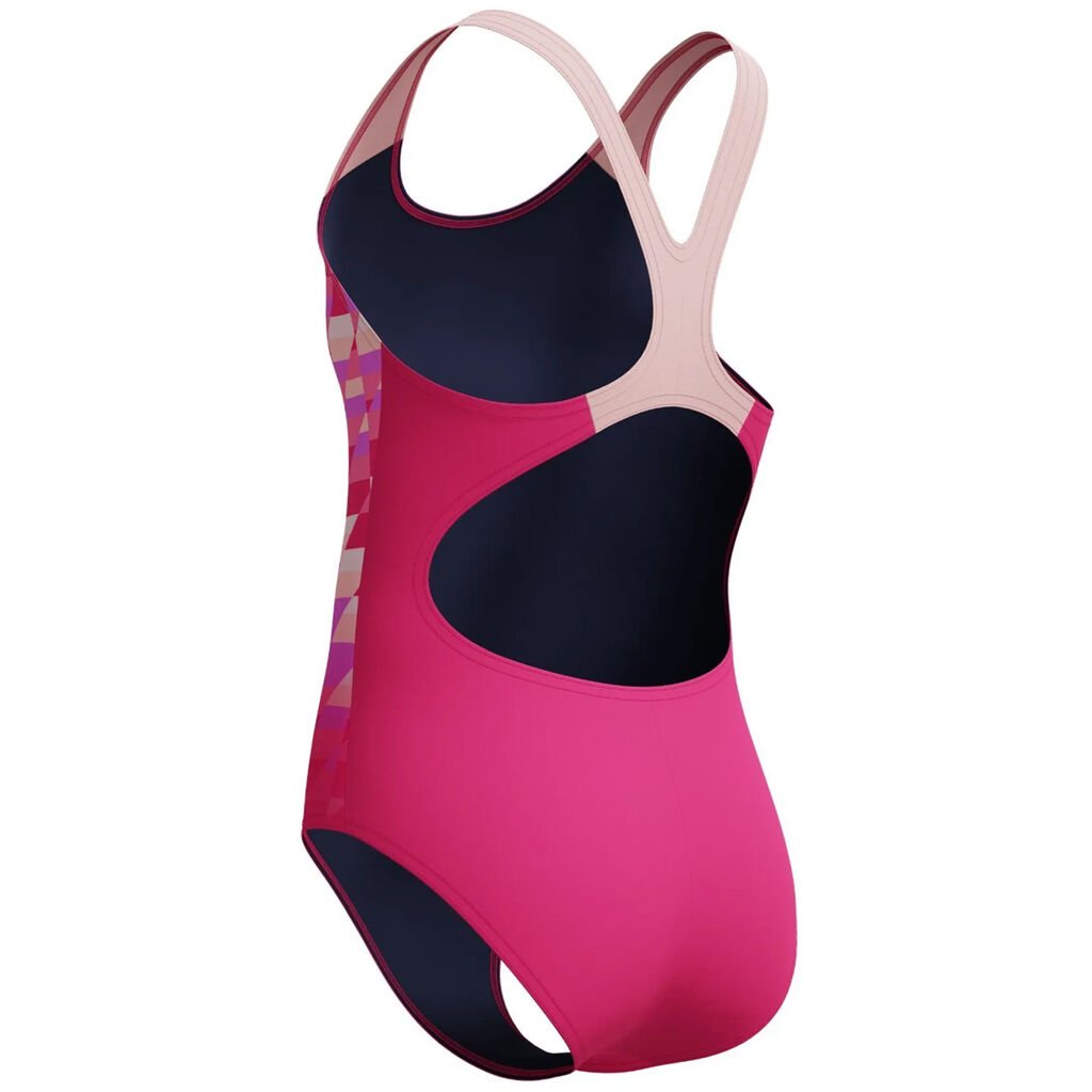 Speedo Allover Print Splashback Kız Çocuk Yüzücü Mayosu