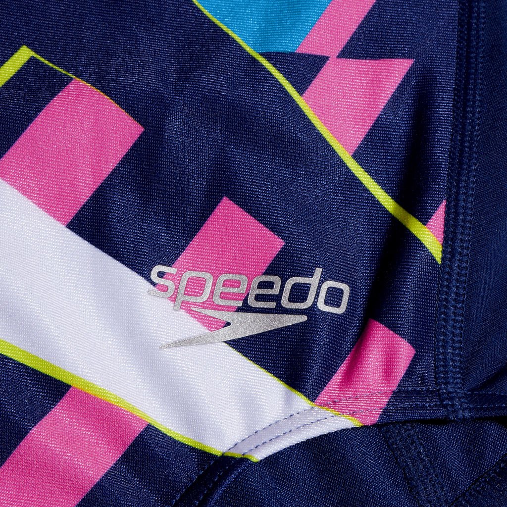 Speedo Placement Lane Line Back Kız Çocuk Yüzücü Mayosu