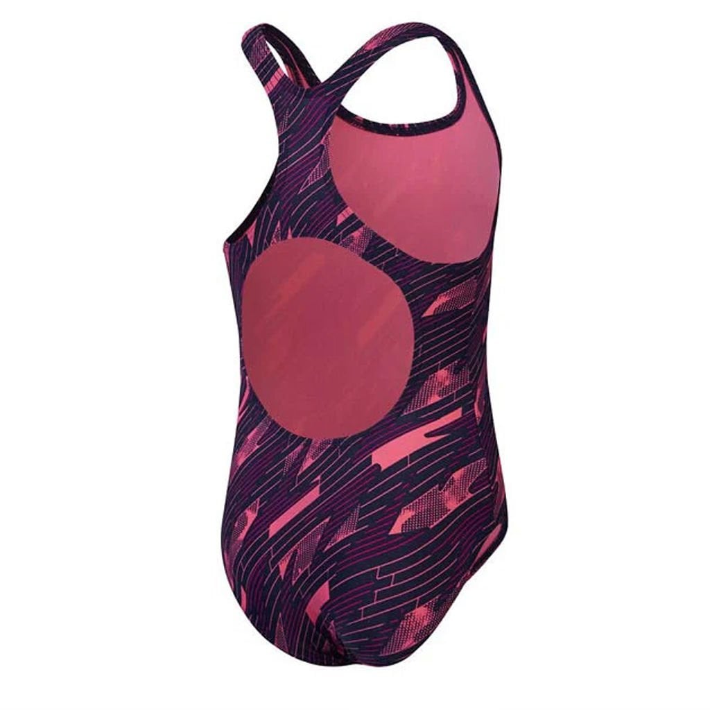 Speedo Hyperboom Allover Medalist Kız Çocuk Yüzücü Mayosu