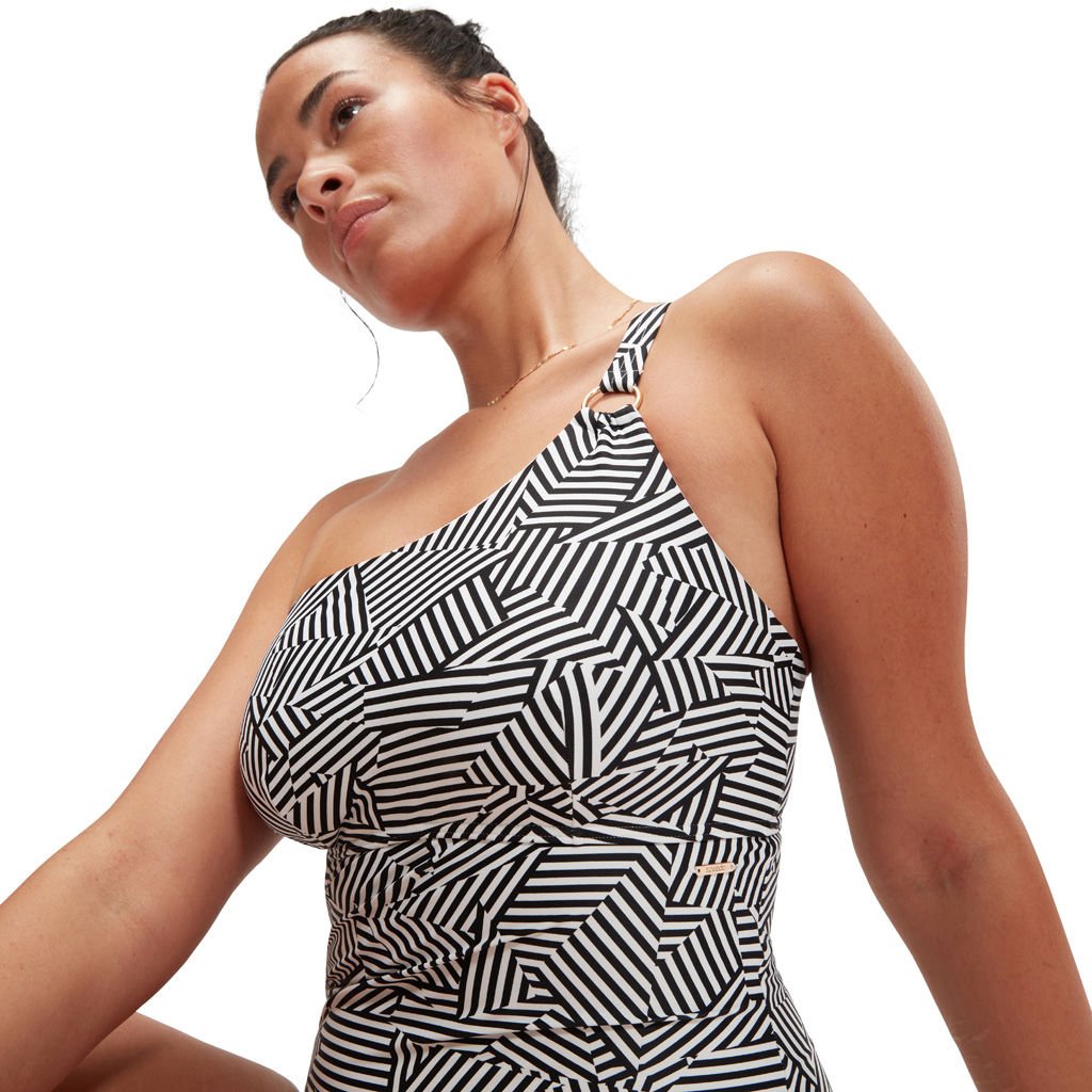 Speedo Shaping Asymmetric Printed Kadın Yüzücü Mayosu