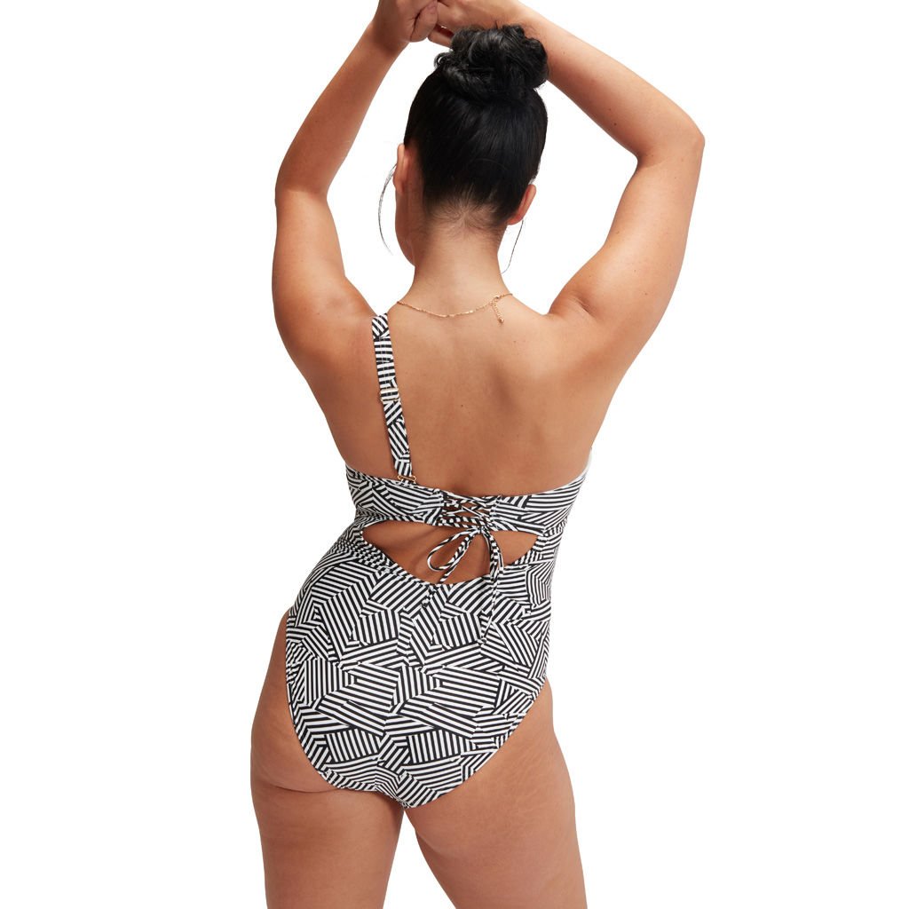 Speedo Shaping Asymmetric Printed Kadın Yüzücü Mayosu