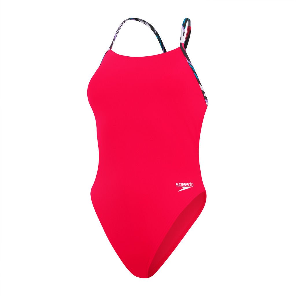 Speedo Solid Lattice Arkadan Bağlama Kadın Yüzücü Mayosu