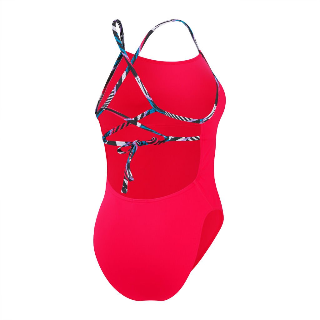 Speedo Solid Lattice Arkadan Bağlama Kadın Yüzücü Mayosu