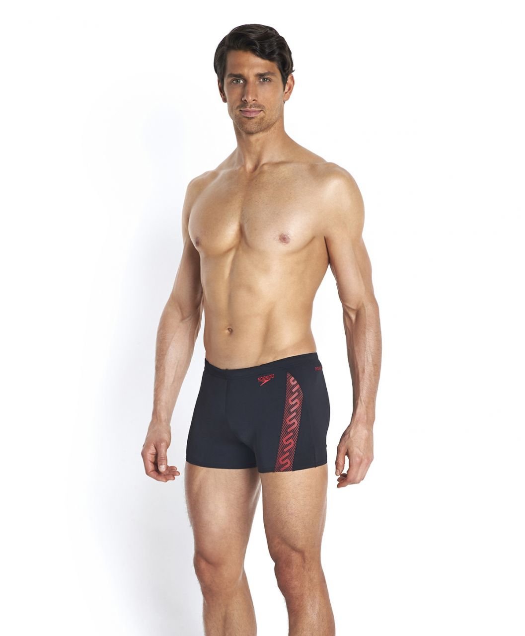 Speedo Monogram Endurance+ Aquashort - Siyah/Kırmızı