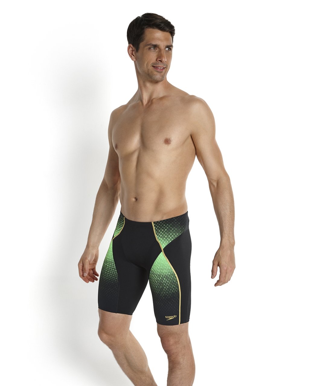 Speedo Fit Erkek Jammer Yüzücü Mayosu - Siyah/Yeşil