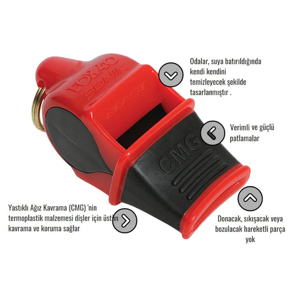 Fox40 Sonik Blast Safety CMG İpli Hakem Antrenör Düdüğü