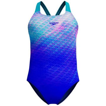 Speedo Print Placement Powerback Kız Çocuk Yüzücü Mayosu