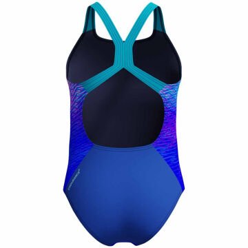Speedo Print Placement Powerback Kız Çocuk Yüzücü Mayosu