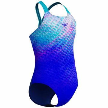 Speedo Print Placement Powerback Kız Çocuk Yüzücü Mayosu