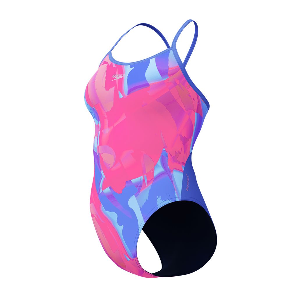 Speedo Placement Digi Turnback Kadın Yüzücü Mayosu