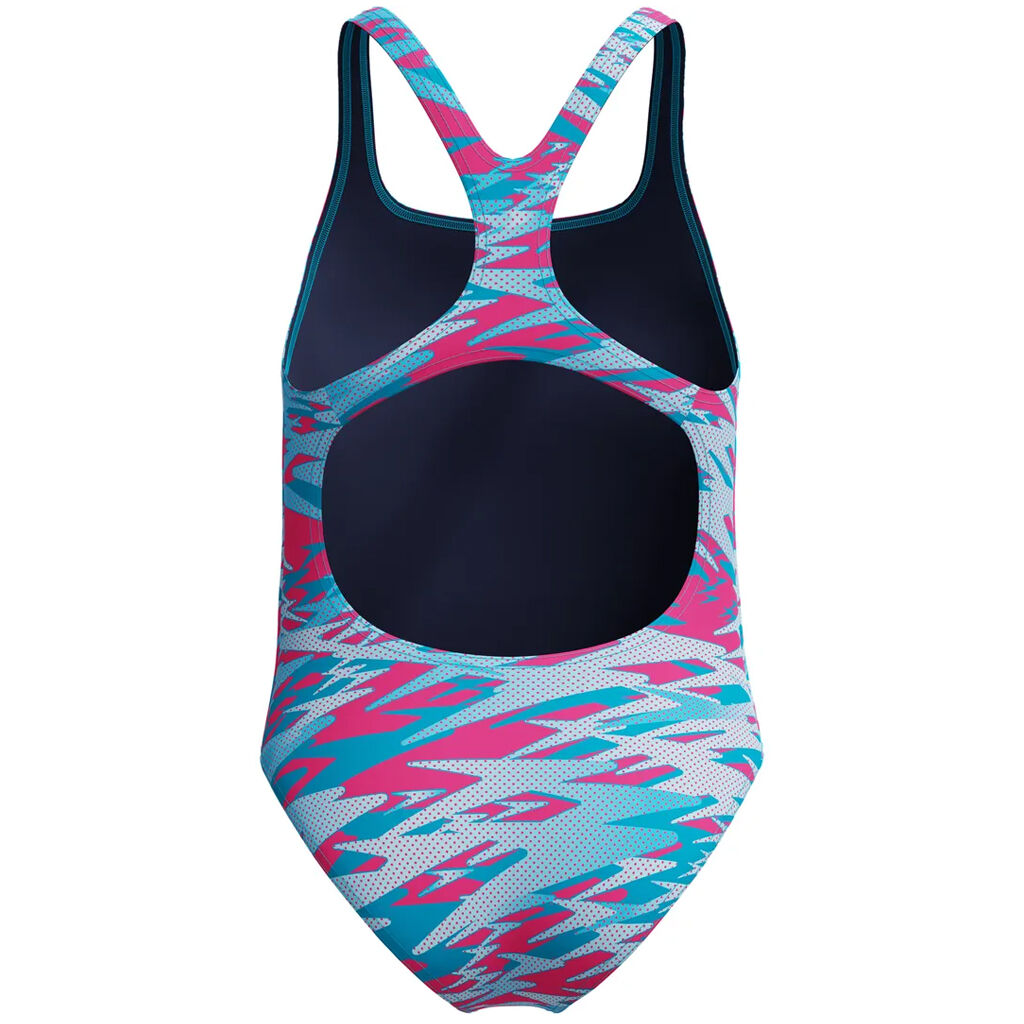 Speedo Hyperboom Print Medalist Kız Çocuk Yüzücü Mayosu