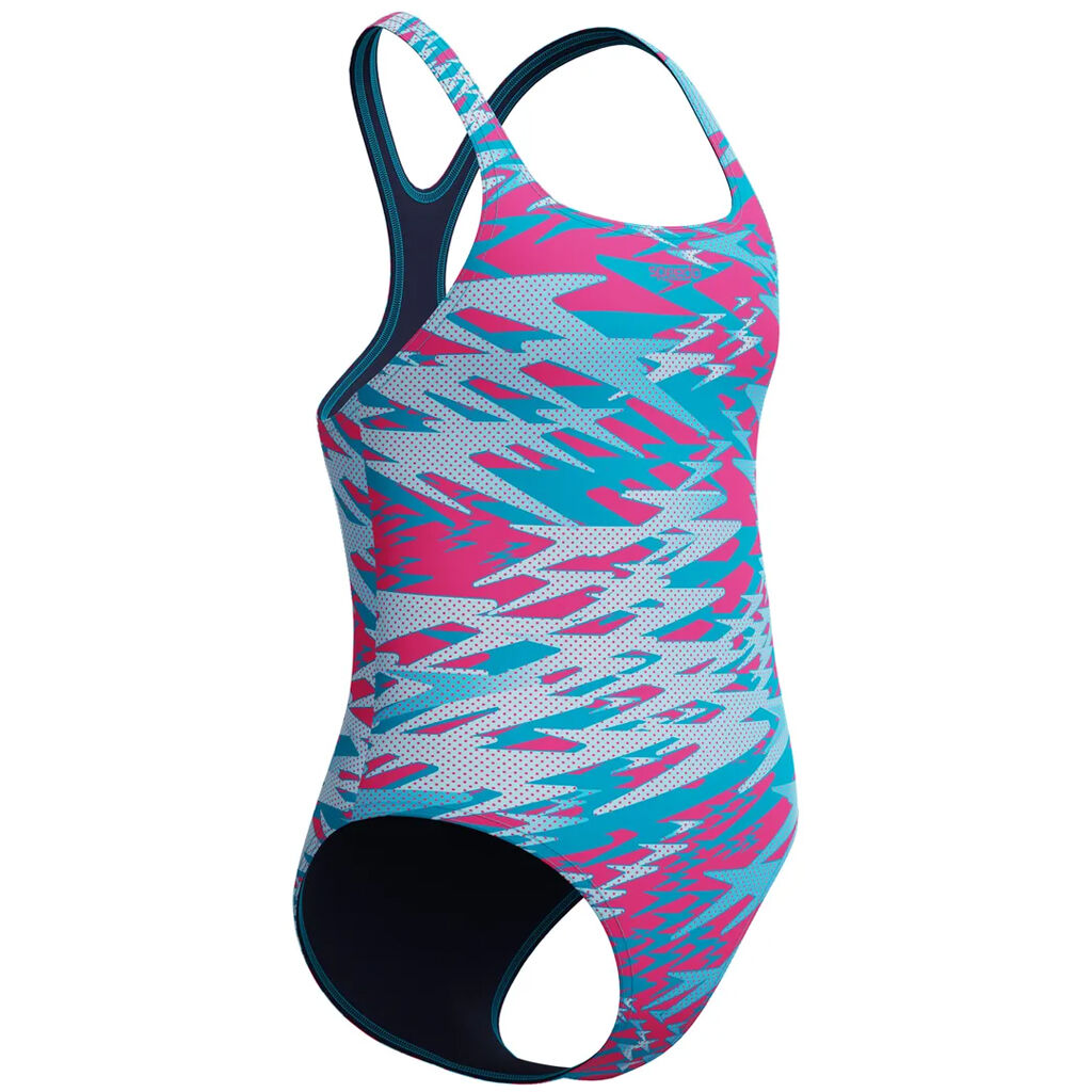 Speedo Hyperboom Print Medalist Kız Çocuk Yüzücü Mayosu