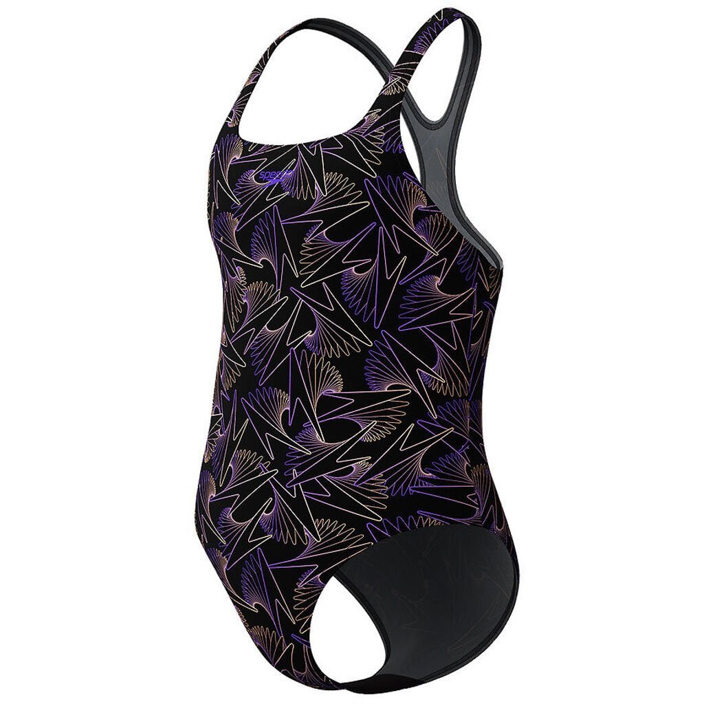 Speedo Hyperboom Allover Medalist Kız Çocuk Yüzücü Mayosu