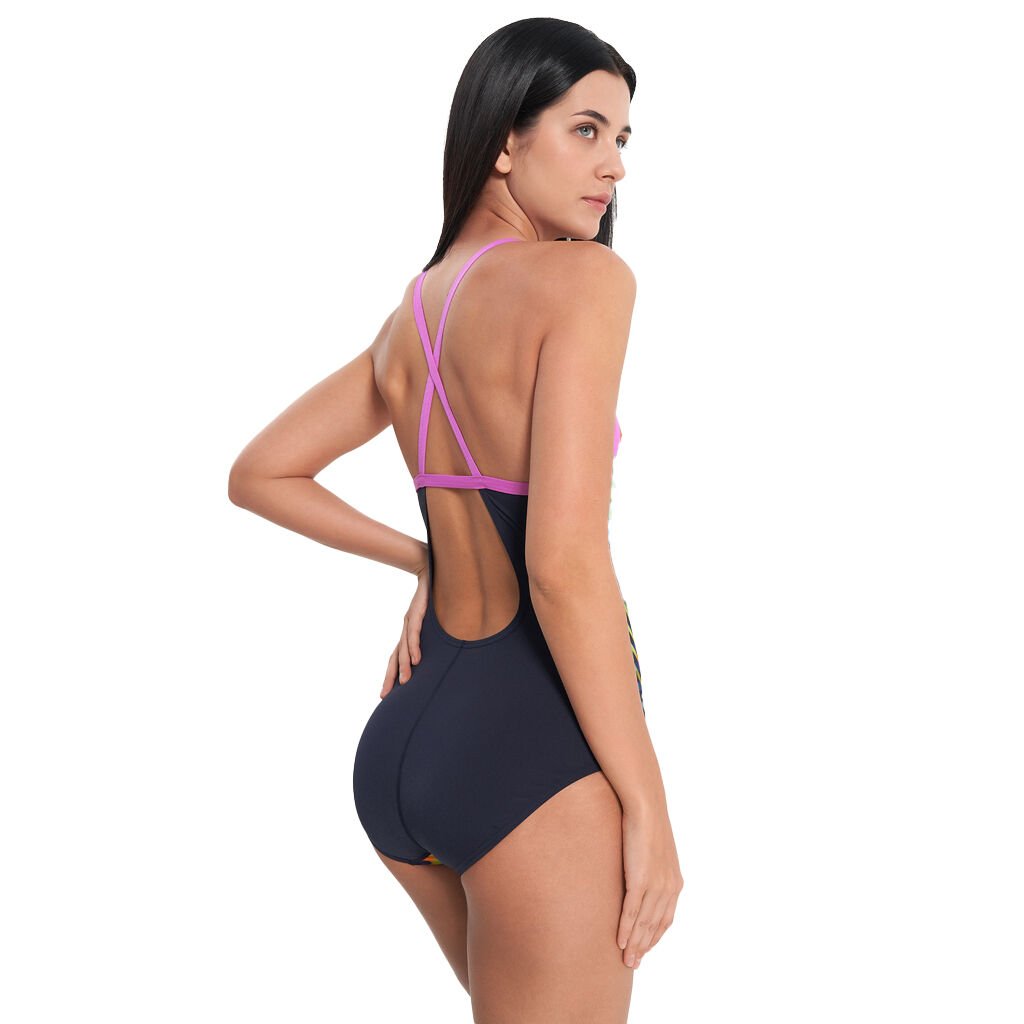Speedo Allover Fixed Crossback Kadın Yüzücü Mayosu