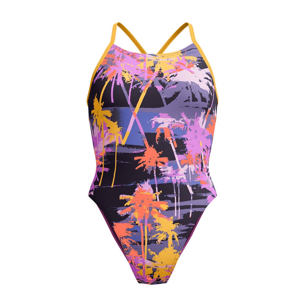 Speedo Allover Digital Lattice Tie-Back Kadın Yüzücü Mayosu