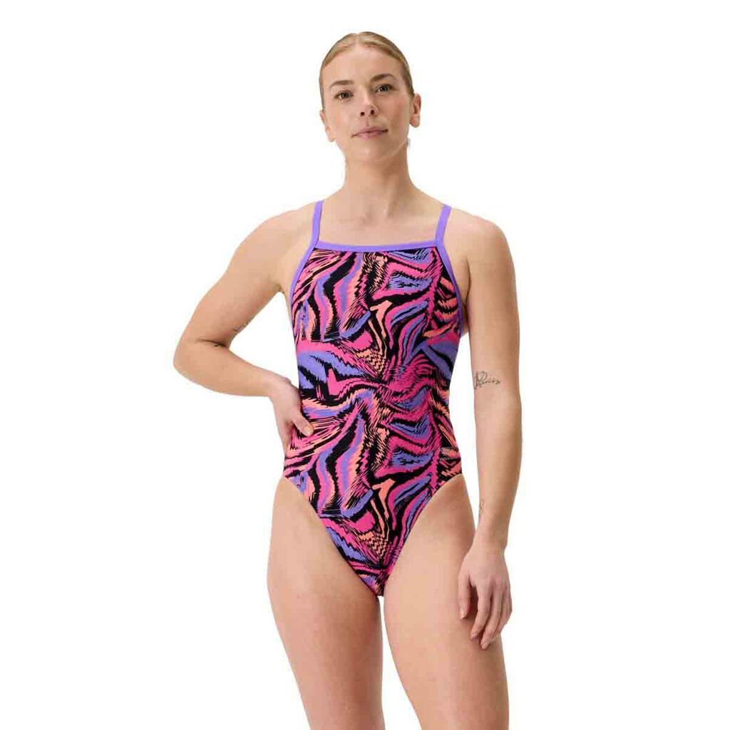 Speedo FL Printed TurnBack Kadın Yüzücü Mayosu