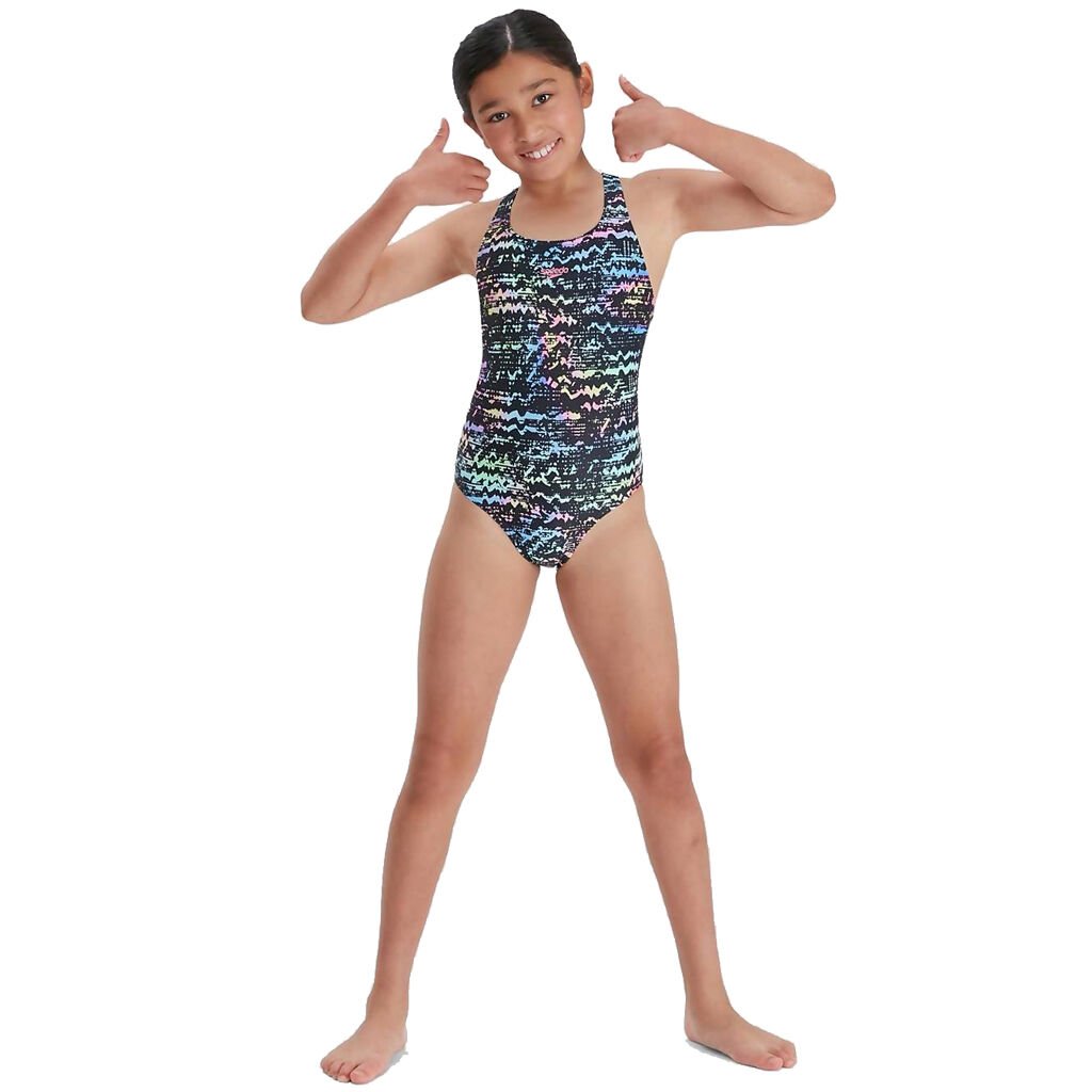 Speedo Allover Medalist Kız Çocuk Yüzücü Mayosu