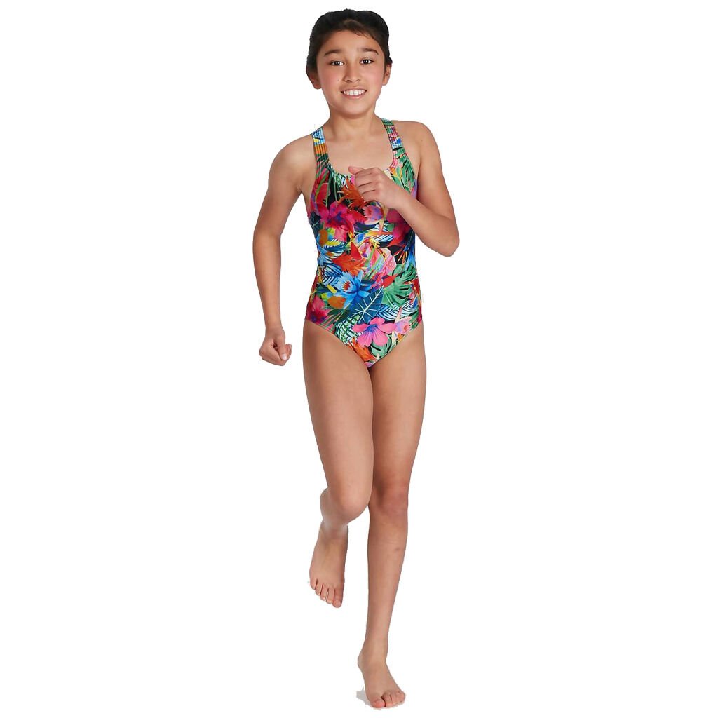 Speedo Digital Allover Medalist Kız Çocuk Yüzücü Mayosu